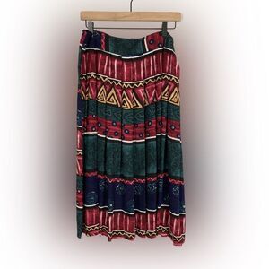 Vintage Michael Taylor Skirt Women’s 2X Floral Geometric Pleated Midi